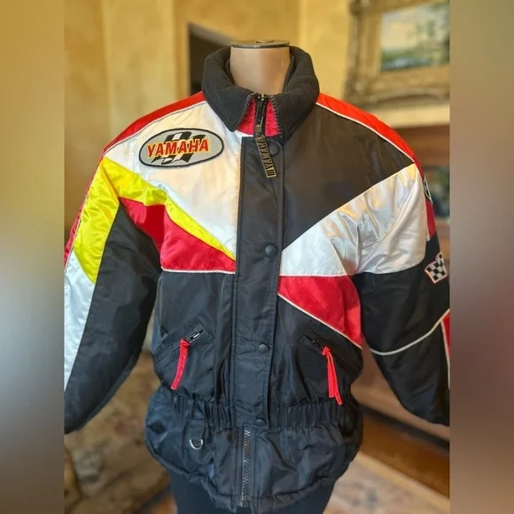 Vintage 90's Yamaha Racing Women's Snowmobile Winter Puffer Jacket S - Picture 2 of 16